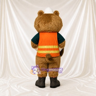 Bear Worker Mascot Costume Full Body for Adults School Events