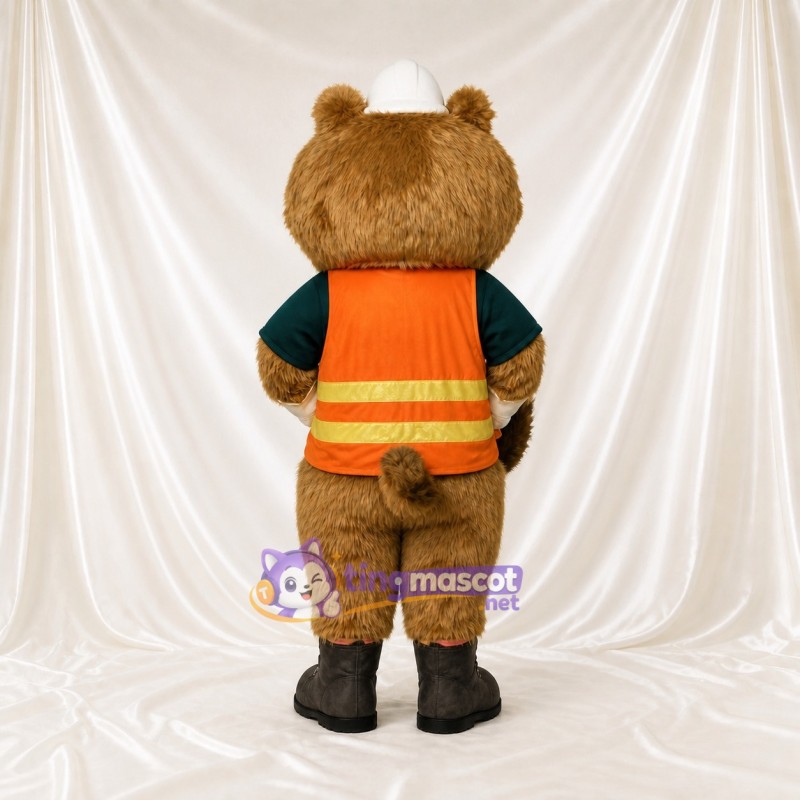 Bear Worker Mascot Costume Full Body for Adults School Events