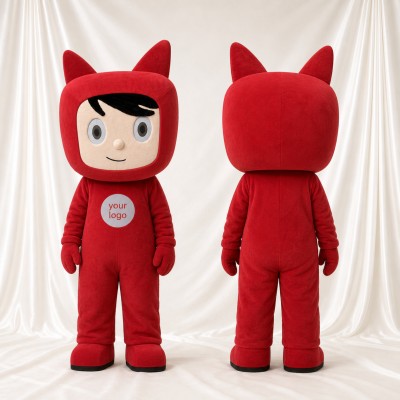Hooded Girl Mascot Costume Full Body for Adults School Events