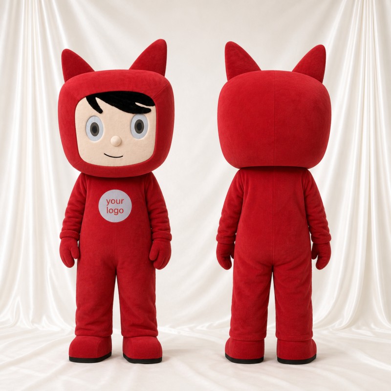 Hooded Girl Mascot Costume Full Body for Adults School Events
