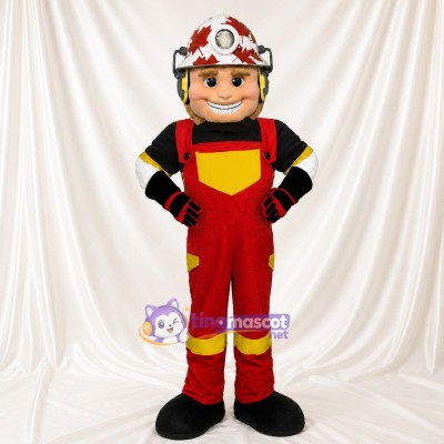Firefighter Mascot Costume Full Body for Adults School Events