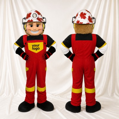 Firefighter Mascot Costume Full Body for Adults School Events