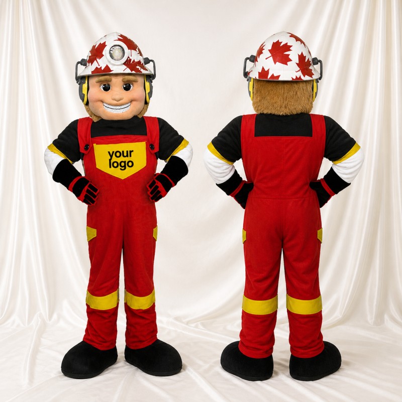 Firefighter Mascot Costume Full Body for Adults School Events