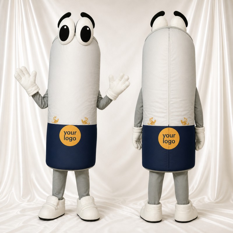 Display Cylinder Mascot Costume Full Body for Adults Trade Shows
