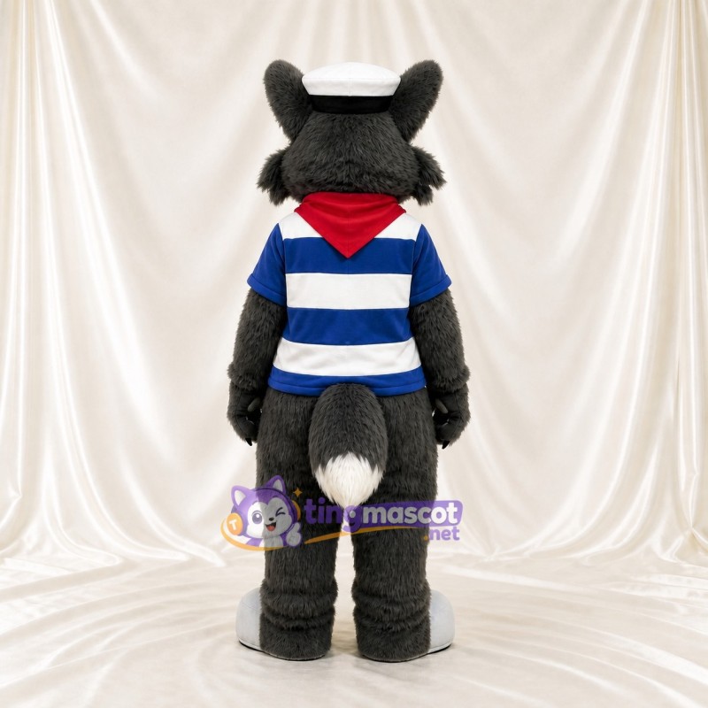 Wolf Sailor Mascot Costume Full Body for Adults School Events