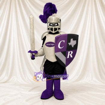 Chevalier à thème détaillé argenté Costume de mascotte intégral pour adultes Événements scolaires