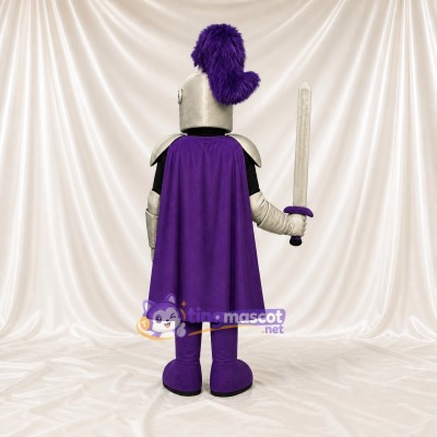 Silver Detailed Themed Knight Mascot Costume Full Body for Adults School Events