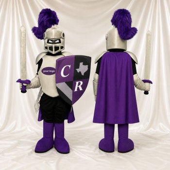 Chevalier à thème détaillé argenté Costume de mascotte intégral pour adultes Événements scolaires