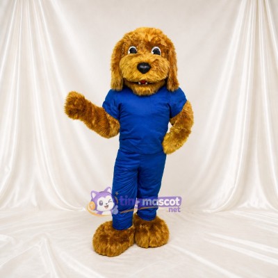 Golden Brown Dog Athlete Mascot Costume Full Body for Adults Sports Events