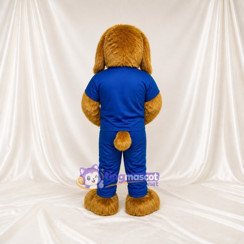 Golden Brown Dog Athlete Mascot Costume Full Body for Adults Sports Events