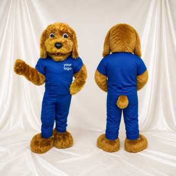 Chien athlète brun doré Costume de mascotte intégral pour adultes Événements sportifs
