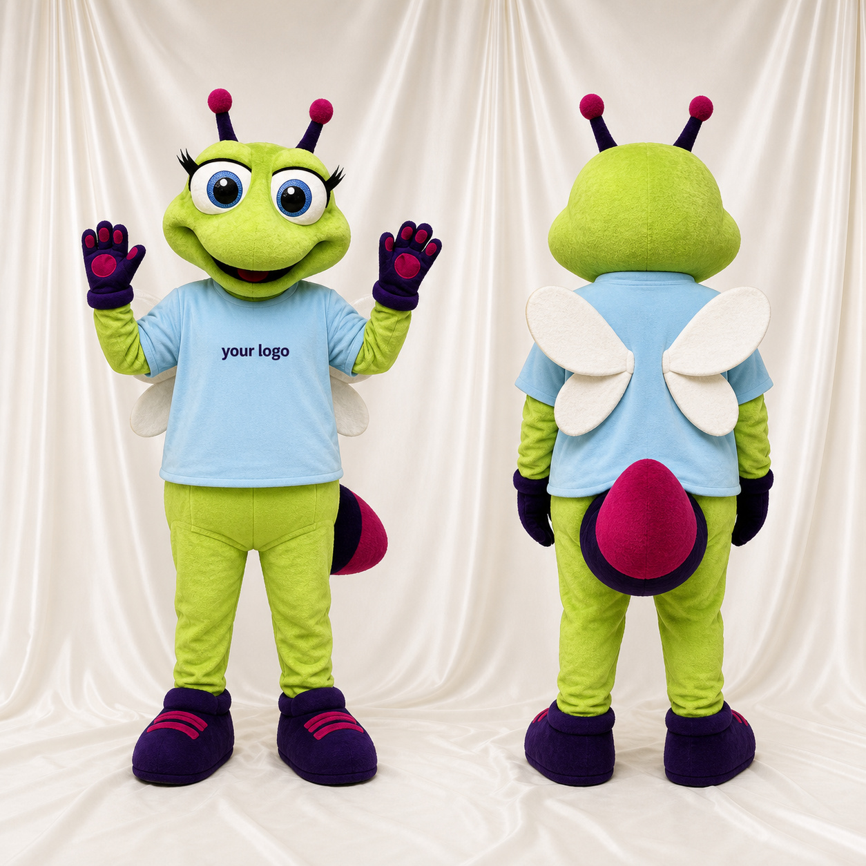 Green Butterfly Mascot Costume Full Body for Adults School Events Green Butterfly Mascot Costume Full Body for Adults School Events