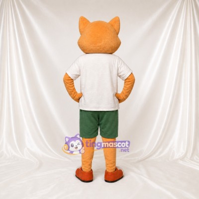 Orange Cartoon Facial Cat Mascot Costume Full Body for Adults School Events