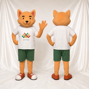 Chat Facial Dessin Animé Orange Costume de mascotte intégral pour adultes Événements scolaires