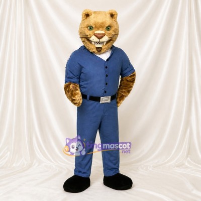 Cougar Worker Mascot Costume Full Body for Adults School Events