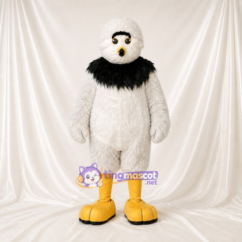 White Eagle Mascot Costume Full Body for Adults School Events
