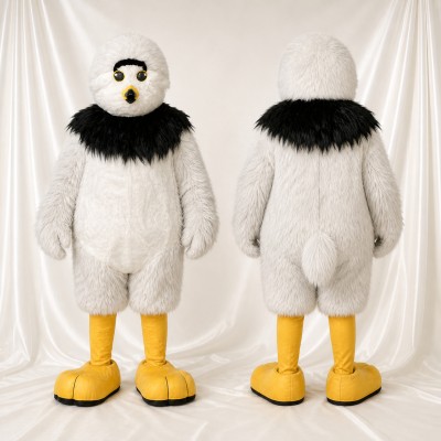 White Eagle Mascot Costume Full Body for Adults School Events