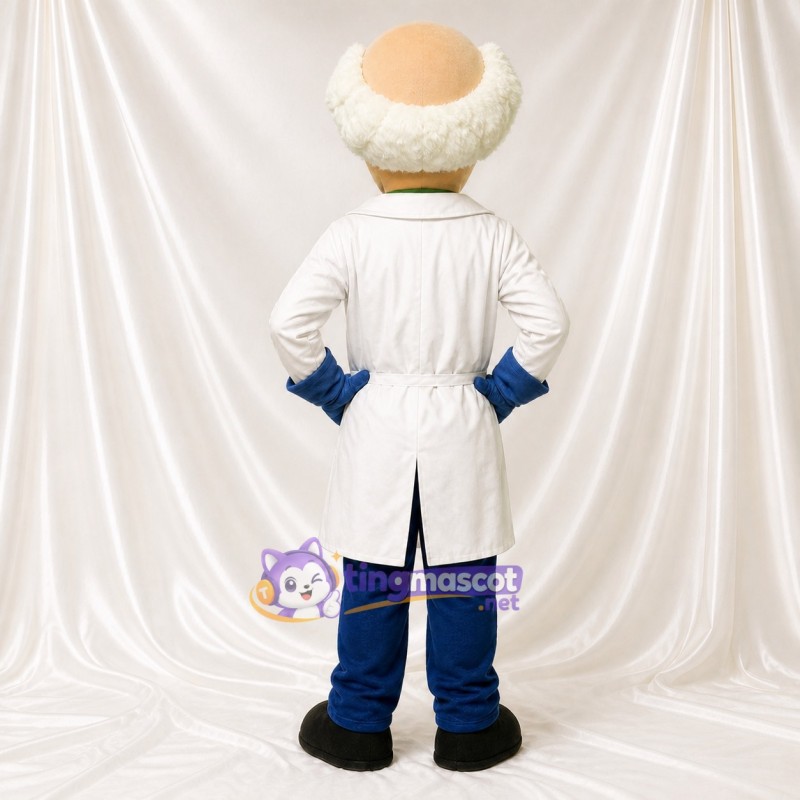 White Detailed Themed Scientist Mascot Costume Full Body for Adults Schools