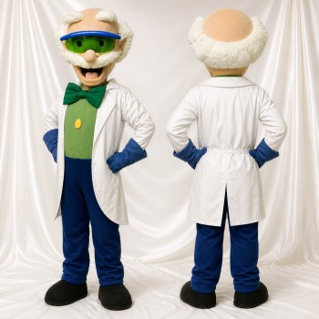Scientifique à thème détaillé blanc Costume de mascotte intégral pour adultes Écoles