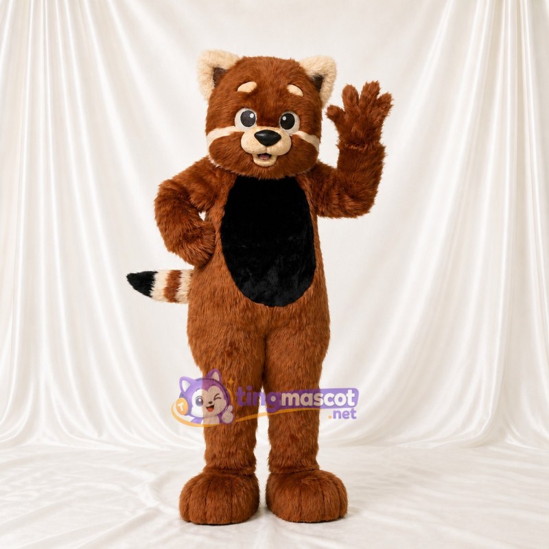 Brown Raccoon Mascot Costume Full Body for Adults School Events