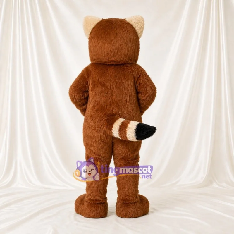 Brown, Black and White Raccoon Mascot Costume for Schools | Tingmascot