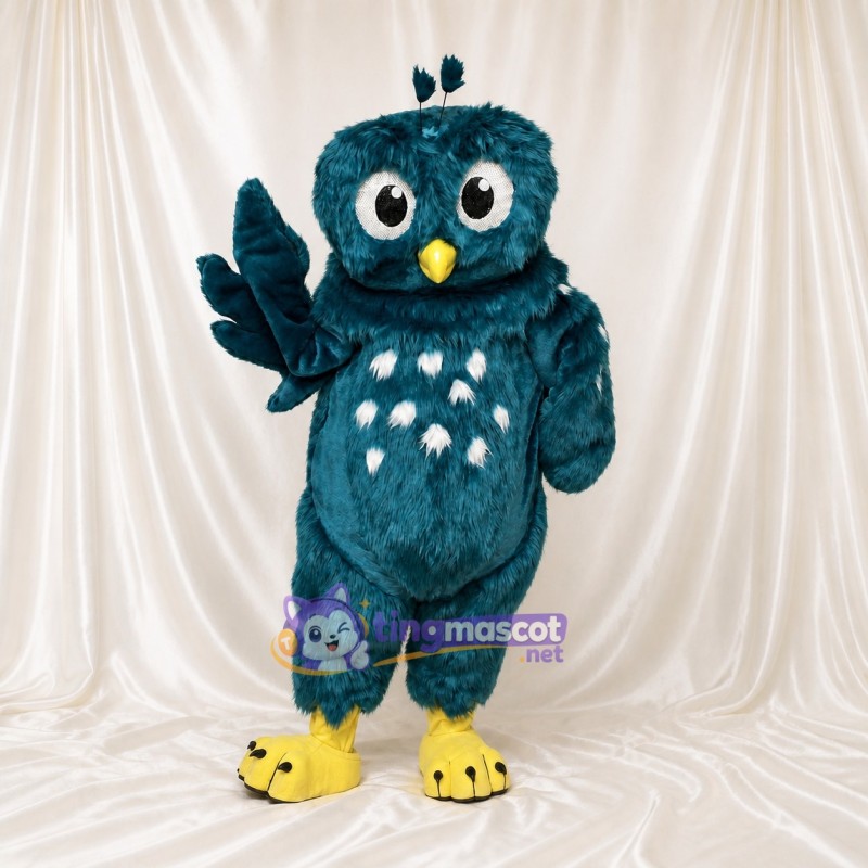 Teal Owl Mascot Costume Full Body for Adults School Events