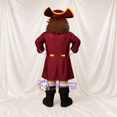 Maroon Pirate Mascot Costume Full Body for Adults School Events