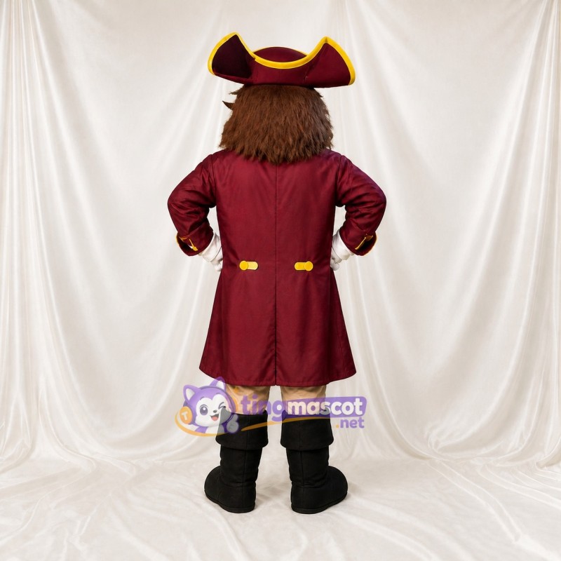 Maroon Pirate Mascot Costume Full Body for Adults School Events
