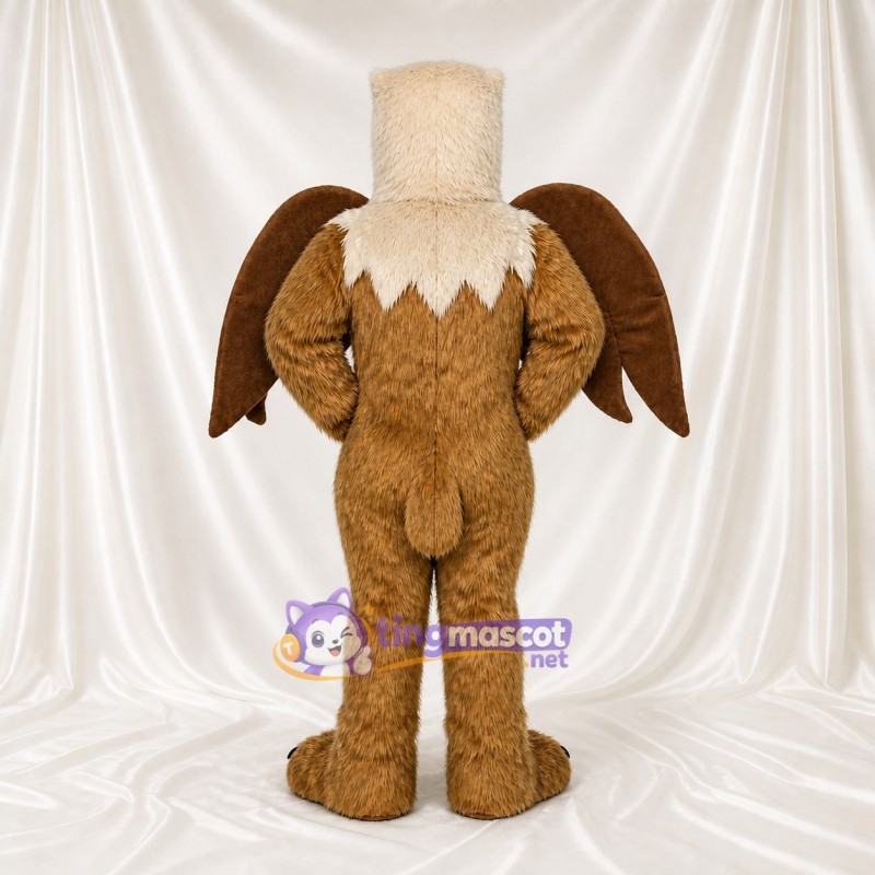 Brown Bald Eagle Mascot Costume Full Body for Adults School Events
