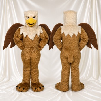 Brown Bald Eagle Mascot Costume Full Body for Adults School Events