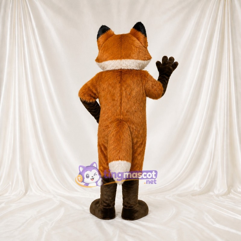 Orange Cartoon Facial Fox Mascot Costume Full Body for Adults School Events