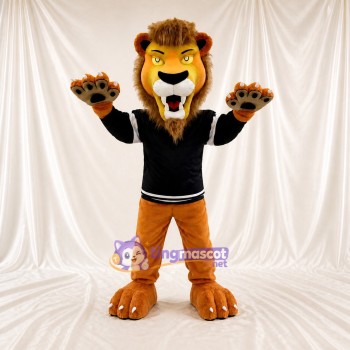 Golden Brown Lion Athlete Mascot Costume Full Body for Adults Sports Events