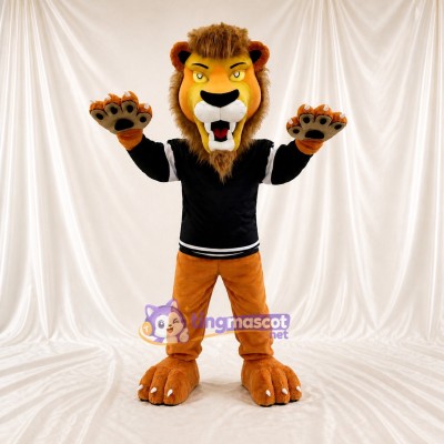 Lion athlète brun doré Costume de mascotte intégral pour adultes Événements sportifs