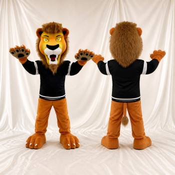 Golden Brown Lion Athlete Mascot Costume Full Body for Adults Sports Events
