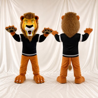 Lion athlète brun doré Costume de mascotte intégral pour adultes Événements sportifs