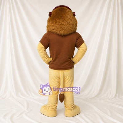 Cartoon Facial Lion Mascot Costume Full Body for Adults School Events