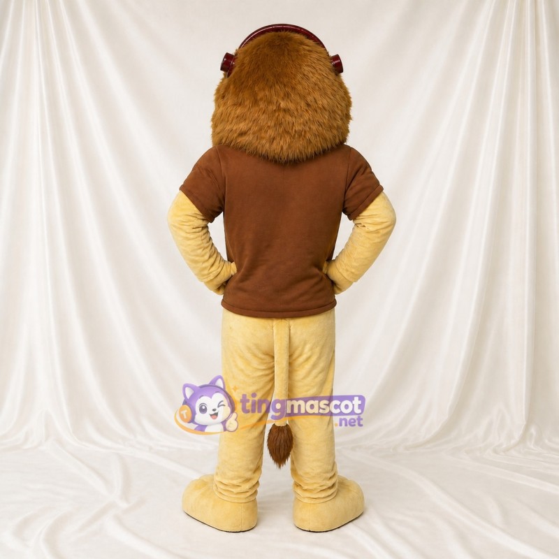 Cartoon Facial Lion Mascot Costume Full Body for Adults School Events