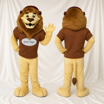 Cartoon Facial Lion Mascot Costume Full Body for Adults School Events
