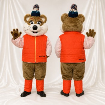 Costume de mascotte souris hiver intégral pour adultes – événements scolaires