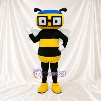 Black and Yellow Bee Mascot Costume Full Body for Adults School Events