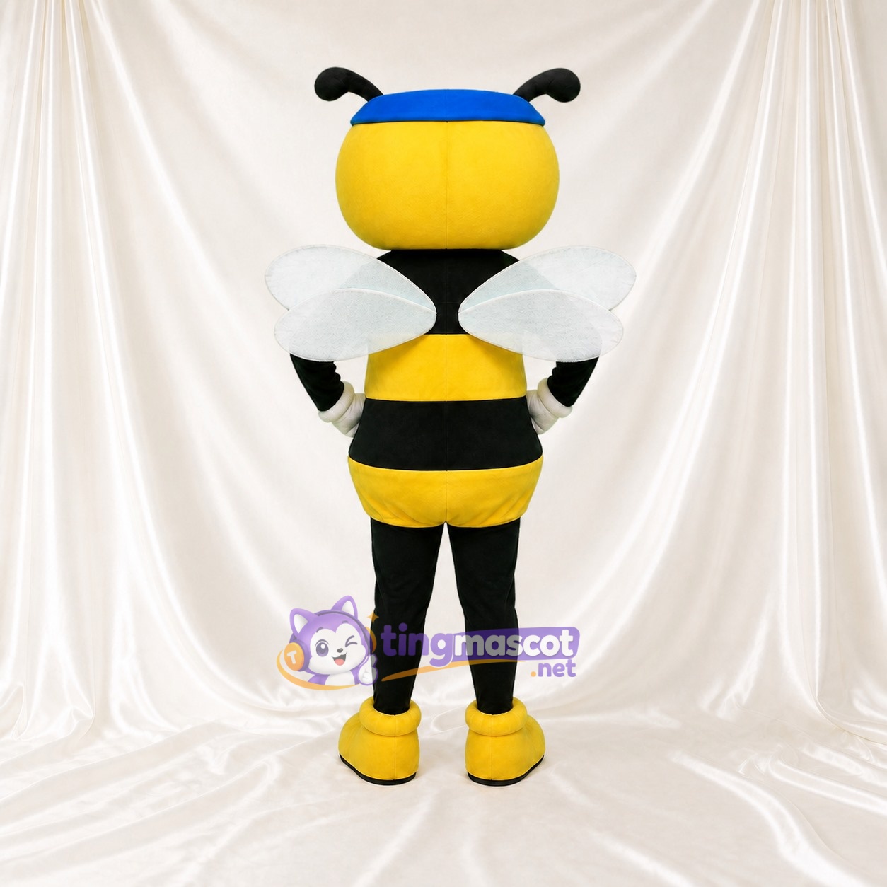 Black and Yellow Bee Mascot Costume Full Body for Adults School Events Black and Yellow Bee Mascot Costume Full Body for Adults School Events