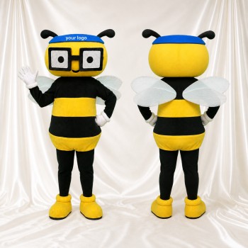 Black and Yellow Bee Mascot Costume Full Body for Adults School Events