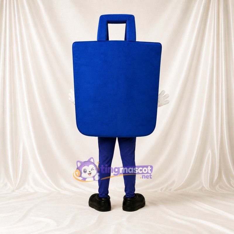 Blue Suitcase Mascot Costume Full Body for Adults Trade Shows