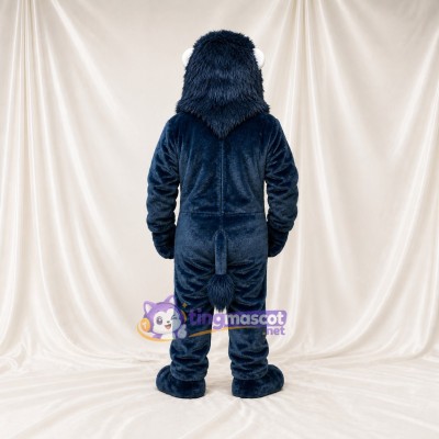 Navy Yeti Mascot Costume Full Body for Adults School Events
