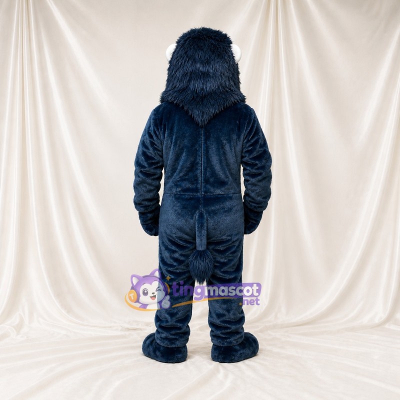 Navy Yeti Mascot Costume Full Body for Adults School Events