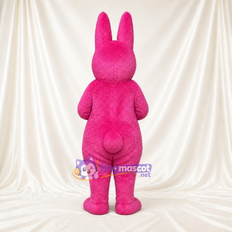 Pink Cartoon Facial Rabbit Mascot Costume Full Body for Adults School Events