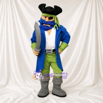 Green Pirate Mascot Costume Full Body for Adults School Events