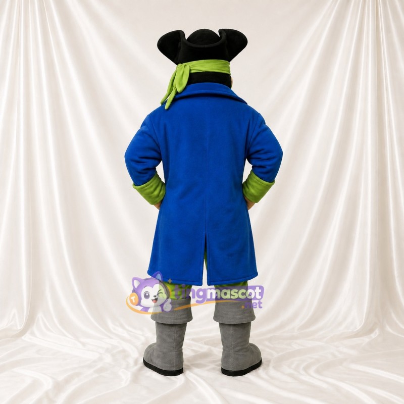 Green Pirate Mascot Costume Full Body for Adults School Events