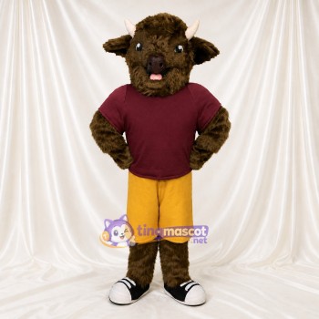Bison athlète en tenue de sport Costume de mascotte intégral pour adultes Événements sportifs
