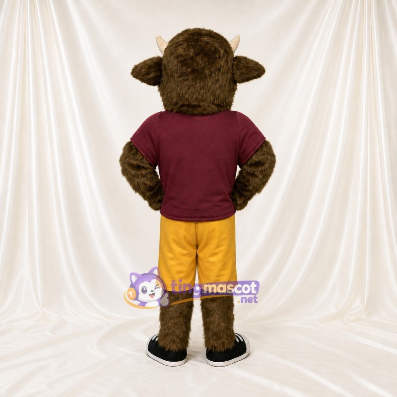 Bison athlète en tenue de sport Costume de mascotte intégral pour adultes Événements sportifs